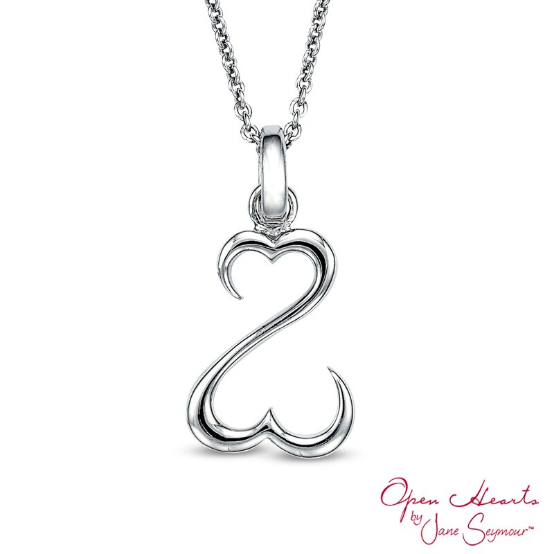 Main Image 1 of Open Hearts by Jane Seymour™ Dainty Pendant in Sterling Silver