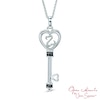 Thumbnail Image 0 of Open Hearts by Jane Seymour™ Enhanced Black and White Diamond Accent Top Key Pendant in Sterling Silver