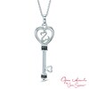 Thumbnail Image 0 of Open Hearts by Jane Seymour™ Enhanced Black and White Diamond Accent Top Key Pendant in Sterling Silver