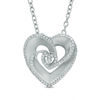 Thumbnail Image 1 of Vera Wang Love Collection 1/5 CT. T.W. Diamond Rose-Inspired Heart Pendant in Sterling Silver