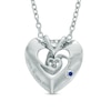 Thumbnail Image 1 of Vera Wang Love Collection 1/5 CT. T.W. Diamond Rose-Inspired Heart Pendant in Sterling Silver