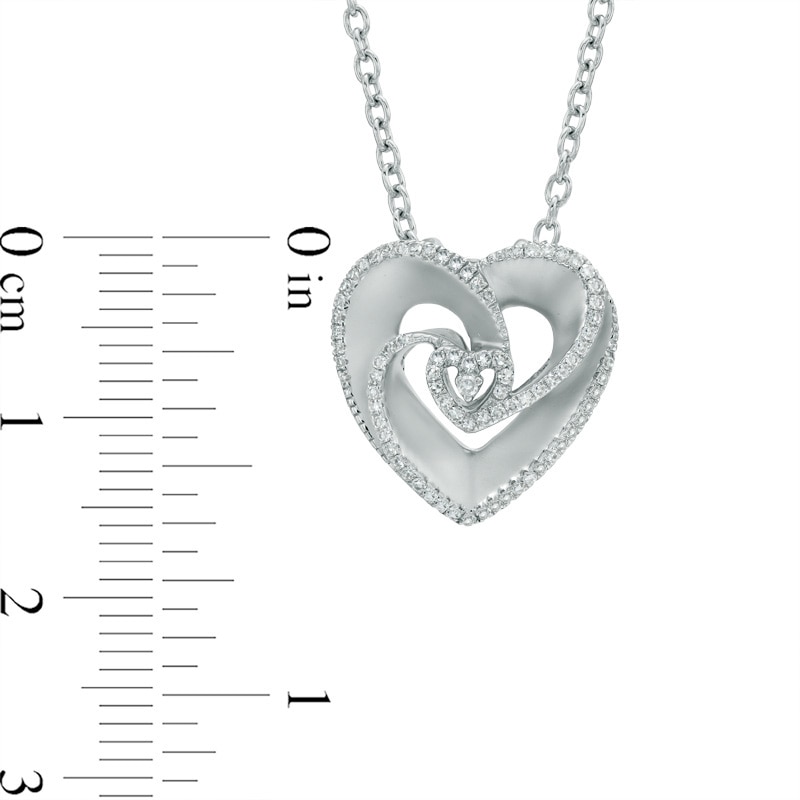 Vera Wang Love Collection 1/5 CT. T.W. Diamond Rose-Inspired Heart Pendant in Sterling Silver