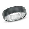 Thumbnail Image 1 of 7.0mm Black Titanium and Sterling Silver Comfort Fit Wedding Band - Size 10