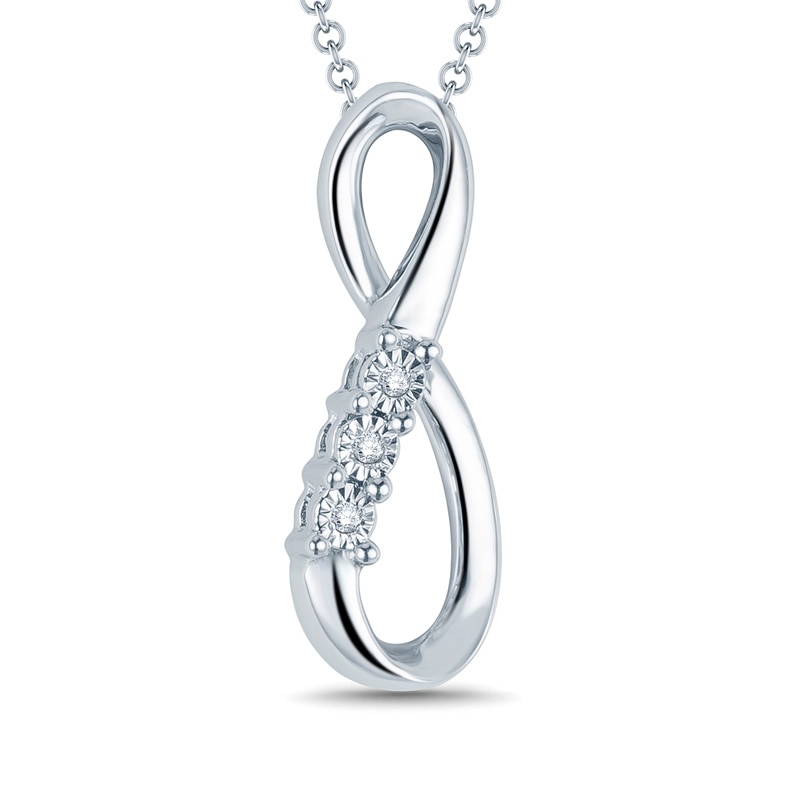 Diamond Accent Infinity Pendant in Sterling Silver