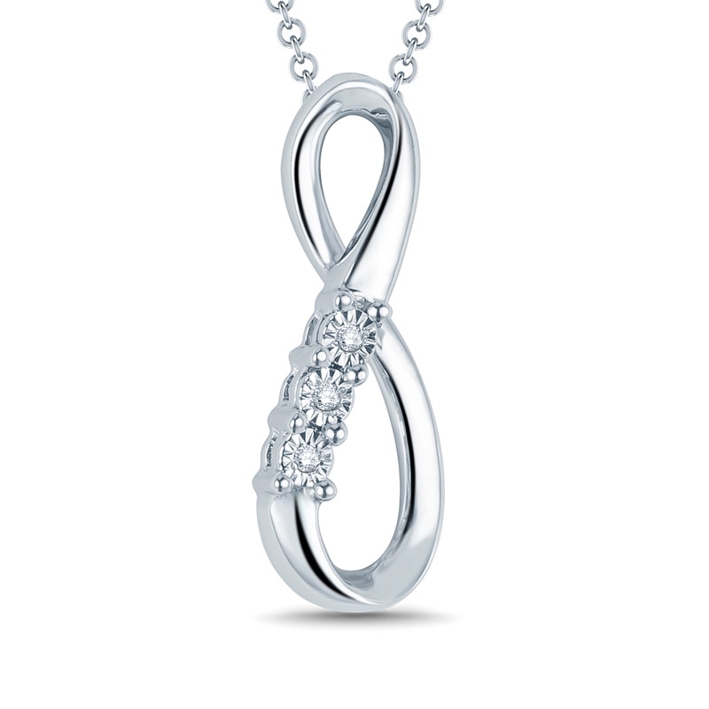 Main Image 1 of Diamond Accent Infinity Pendant in Sterling Silver
