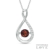 Thumbnail Image 1 of 5.0mm Garnet and Lab-Created White Sapphire Infinity Pendant in Sterling Silver