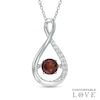 Thumbnail Image 0 of 5.0mm Garnet and Lab-Created White Sapphire Infinity Pendant in Sterling Silver