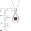 Thumbnail Image 2 of 5.0mm Garnet and Lab-Created White Sapphire Infinity Pendant in Sterling Silver