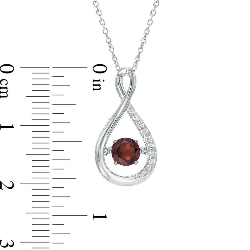 5.0mm Garnet and Lab-Created White Sapphire Infinity Pendant in Sterling Silver