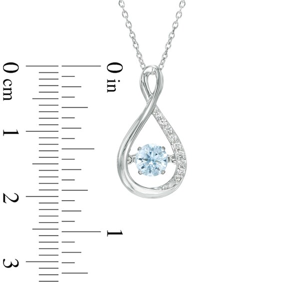 5.0mm Lab-Created Blue Spinel and White Sapphire Infinity Pendant in Sterling Silver