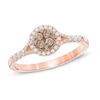 Thumbnail Image 0 of 3/8 CT. T.W. Champagne and White Diamond Frame Cluster Ring in 10K Rose Gold