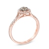 Thumbnail Image 1 of 3/8 CT. T.W. Champagne and White Diamond Frame Cluster Ring in 10K Rose Gold
