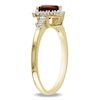 Thumbnail Image 1 of 6.0mm Heart-Shaped Garnet and Diamond Accent Frame Ring in 10K Gold