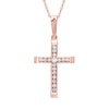 Thumbnail Image 0 of 1/10 CT. T.W. Diamond Cross Pendant in 10K Rose Gold