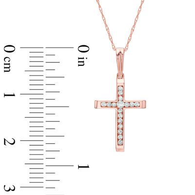 1/10 CT. T.W. Diamond Cross Pendant in 