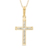 Thumbnail Image 0 of 1/10 CT. T.W. Diamond Cross Pendant in 10K Gold