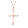 Thumbnail Image 0 of Diamond Accent Open Point Cross Pendant in 10K Rose Gold
