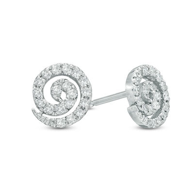 spiral diamond earrings
