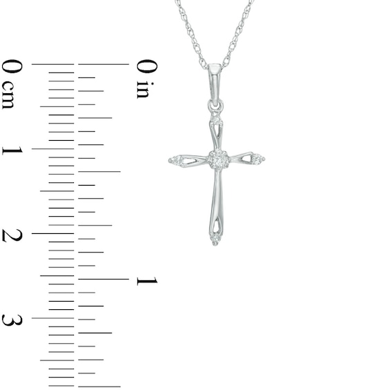 Diamond Accent Cross Pendant in 10K White Gold