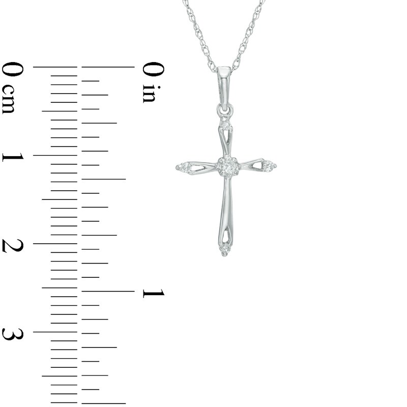 Diamond Accent Cross Pendant in 10K White Gold