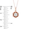 Thumbnail Image 2 of 1/5 CT. T.W. Diamond Cluster with Flower Frame Pendant in 14K Rose Gold