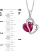 Thumbnail Image 2 of 9.0mm Heart-Shaped Lab-Created Ruby and White Sapphire Heart Pendant in Sterling Silver