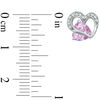 Thumbnail Image 1 of 6.0mm Heart-Shaped Lab-Created Pink and White Sapphire Heart Stud Earrings in Sterling Silver