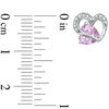 Thumbnail Image 2 of 6.0mm Heart-Shaped Lab-Created Pink and White Sapphire Heart Stud Earrings in Sterling Silver