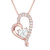 Thumbnail Image 1 of 6.0mm Heart-Shaped Lab-Created White Sapphire Heart Pendant in Sterling Silver with 18K Rose Gold Plate