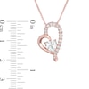 Thumbnail Image 1 of 6.0mm Heart-Shaped Lab-Created White Sapphire Heart Pendant in Sterling Silver with 18K Rose Gold Plate