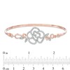 Thumbnail Image 2 of Lab-Created White Sapphire Rose Bangle in Sterling Silver with 14K Rose Gold Plate