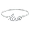 Thumbnail Image 1 of Lab-Created White Sapphire "LOVE" Bangle in Sterling Silver