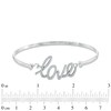 Thumbnail Image 2 of Lab-Created White Sapphire "LOVE" Bangle in Sterling Silver
