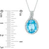 Thumbnail Image 2 of Oval Swiss Blue Topaz and Lab-Created White Sapphire Frame Pendant in 10K White Gold
