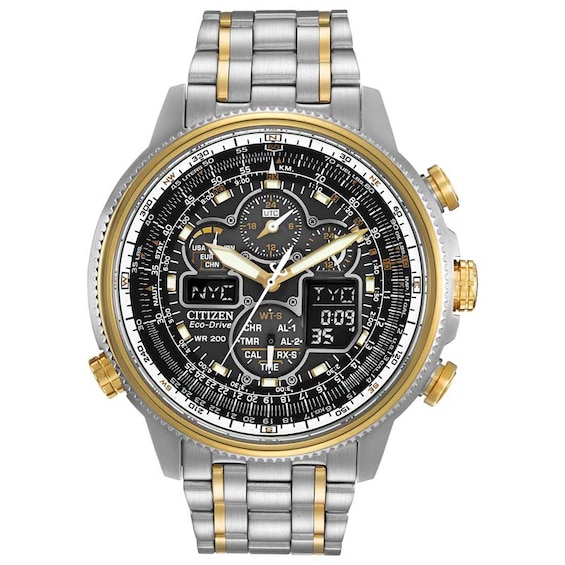 Men's Citizen Eco-Drive® Navihawk A-T Radio Controlled Watch (Model: Jy8034-58E)