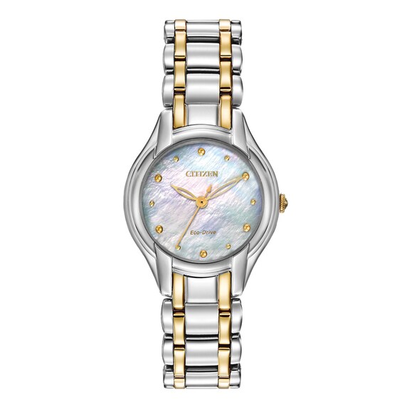 Ladies' Citizen Eco-DriveÂ® Silhouette Mother-of-Pearl Dial Watch (Model: Em0284-51N)