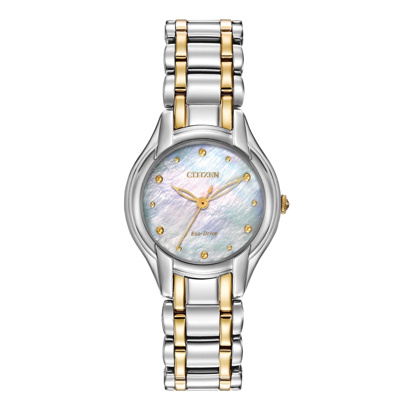 Ladies' Citizen Eco-Drive® Silhouette Mother-of-Pearl Dial Watch (Model: EM0284-51N)
