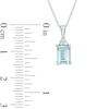 Thumbnail Image 2 of Emerald-Cut Aquamarine and Diamond Accent Pendant in 10K White Gold