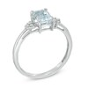 Thumbnail Image 2 of Emerald-Cut Aquamarine and Diamond Accent Ring in 10K White Gold
