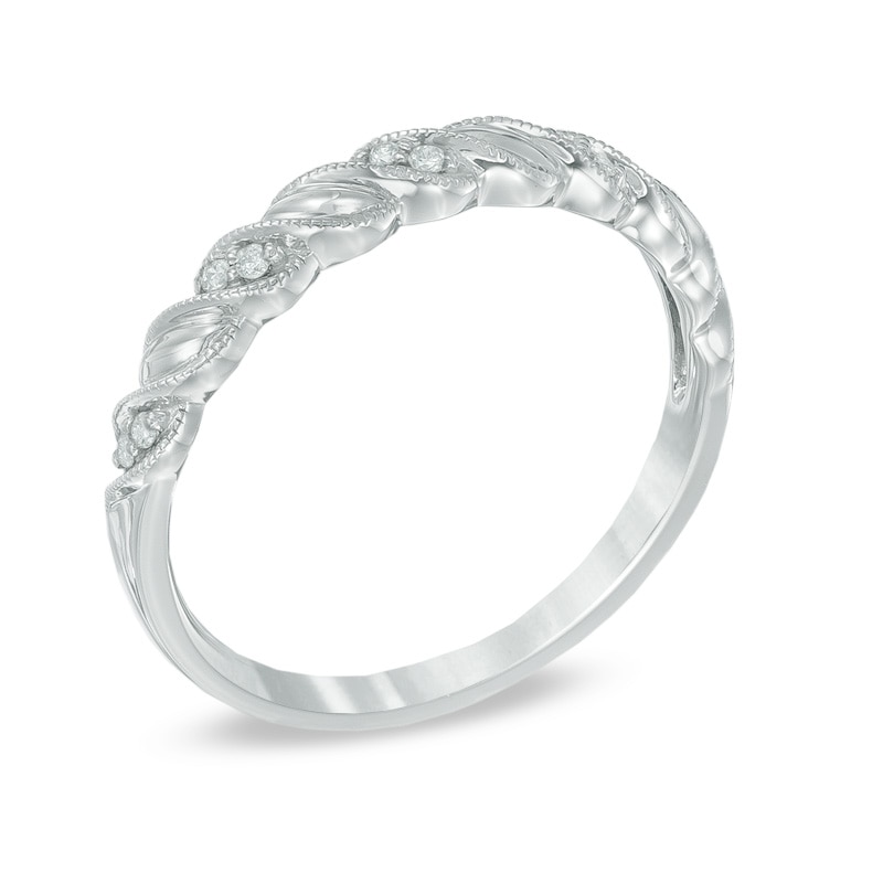 Main Image 2 of Diamond Accent Vintage-Style Cascading Anniversary Band in 10K White Gold