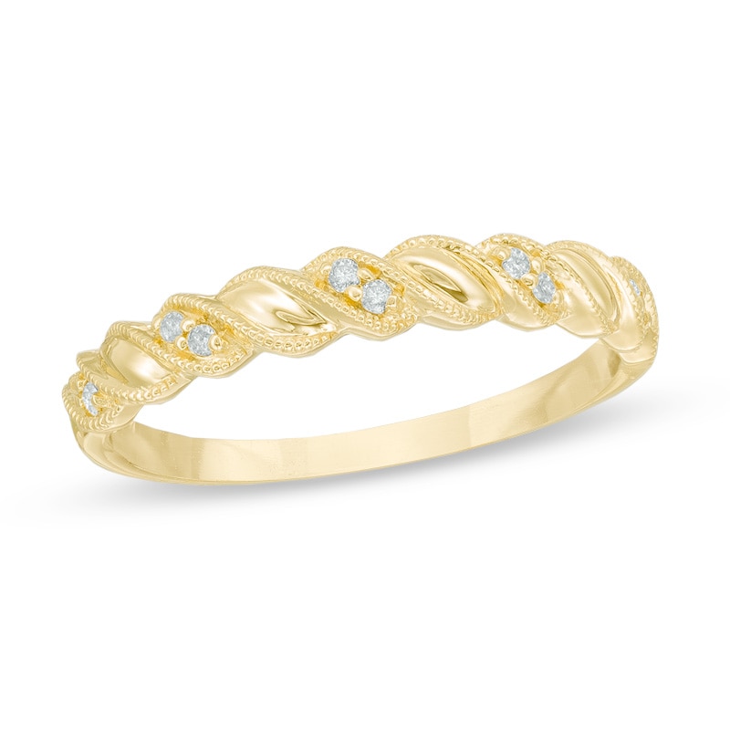 Diamond Accent Vintage-Style Cascading Anniversary Band in 10K Gold