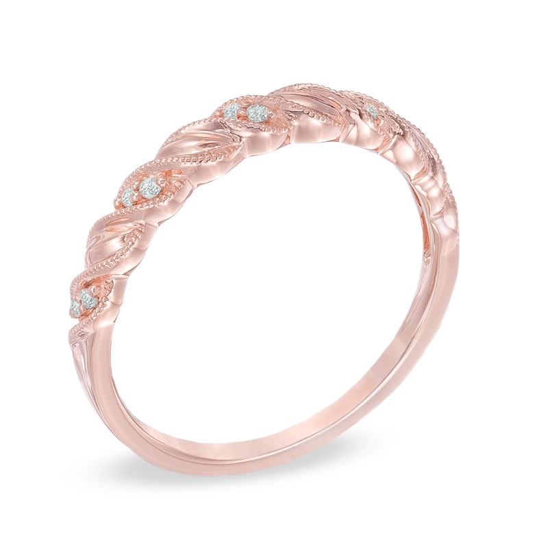 Diamond Accent Vintage-Style Cascading Anniversary Band in 10K Rose Gold