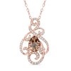 Thumbnail Image 1 of Pear-Shaped Morganite and 1/5 CT. T.W. Diamond Scroll Pendant in 10K Rose Gold