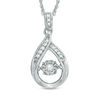 Thumbnail Image 1 of 1/6 CT. T.W. Diamond Cluster Teardrop Pendant in Sterling Silver