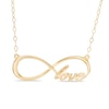 Thumbnail Image 0 of Sideways Infinity "Love" Necklace in 10K Gold - 17"