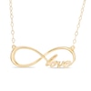 Thumbnail Image 1 of Sideways Infinity "Love" Necklace in 10K Gold - 17"