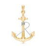 Thumbnail Image 0 of Wrapped Wire Anchor Necklace Charm in 10K Two-Tone Gold