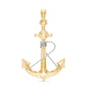 Thumbnail Image 1 of Wrapped Wire Anchor Necklace Charm in 10K Two-Tone Gold