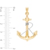 Thumbnail Image 1 of Wrapped Wire Anchor Necklace Charm in 10K Two-Tone Gold