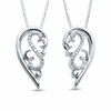 Thumbnail Image 1 of Open Hearts by Jane Seymour™ 1/10 CT. T.W. Diamond Scroll Pendant in Sterling Silver